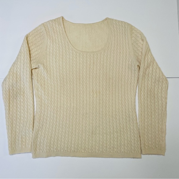 Ballantyne Ivory Pure Cashmere Cable Knit Sweater M - Picture 5 of 6